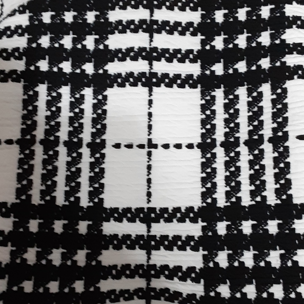 Cato black white textured print sleeveless dress lined stand up collar S EUC … - Picture 5 of 7
